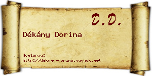 Dékány Dorina névjegykártya