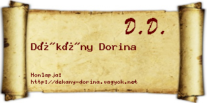 Dékány Dorina névjegykártya